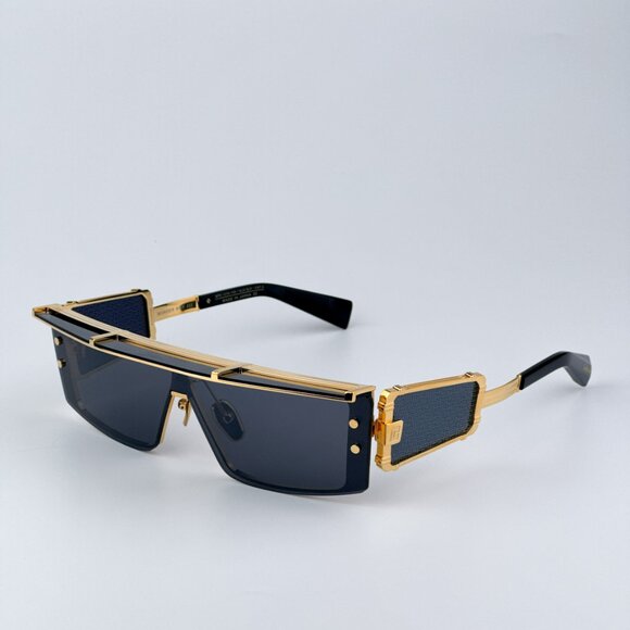 Balmain WONDER BOY-III BPS-127A Women BRAND NEW Sunglasses Titanium Gold Shield - Picture 8 of 14